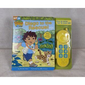 Vintage 2006 Nick Jr Go Diego Go Book With Toy Phone Diego To The Rescue! New